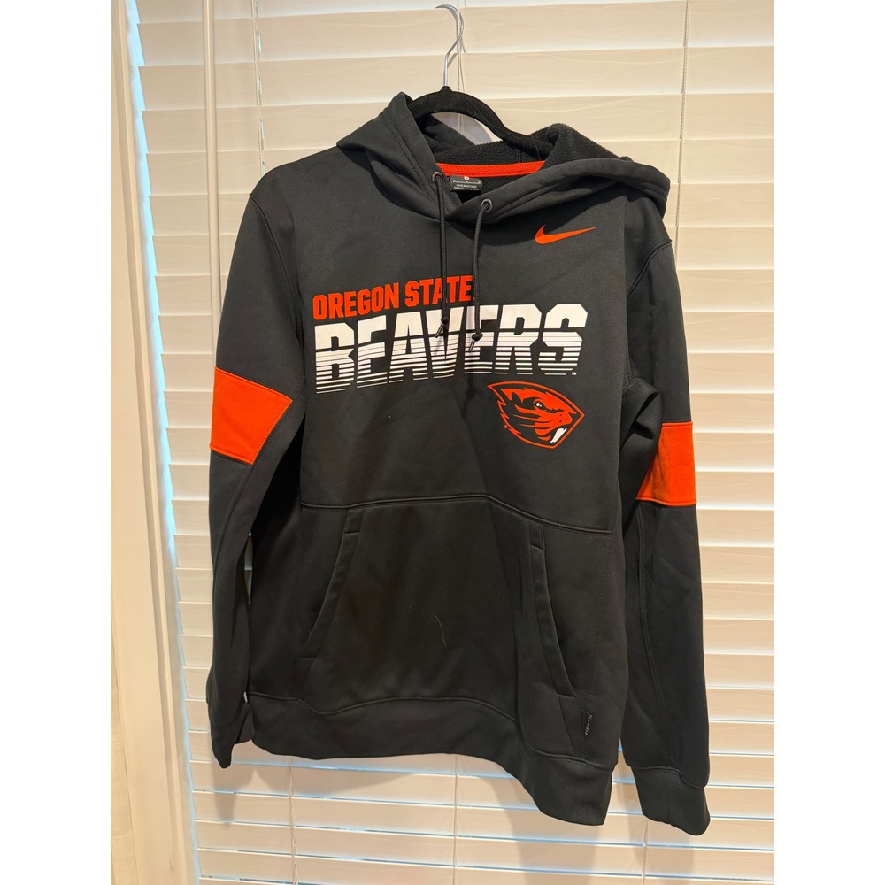 Nike Oregon State Beavers Dri-FIT Hoodie Mens Medium Black Orange Pullover
